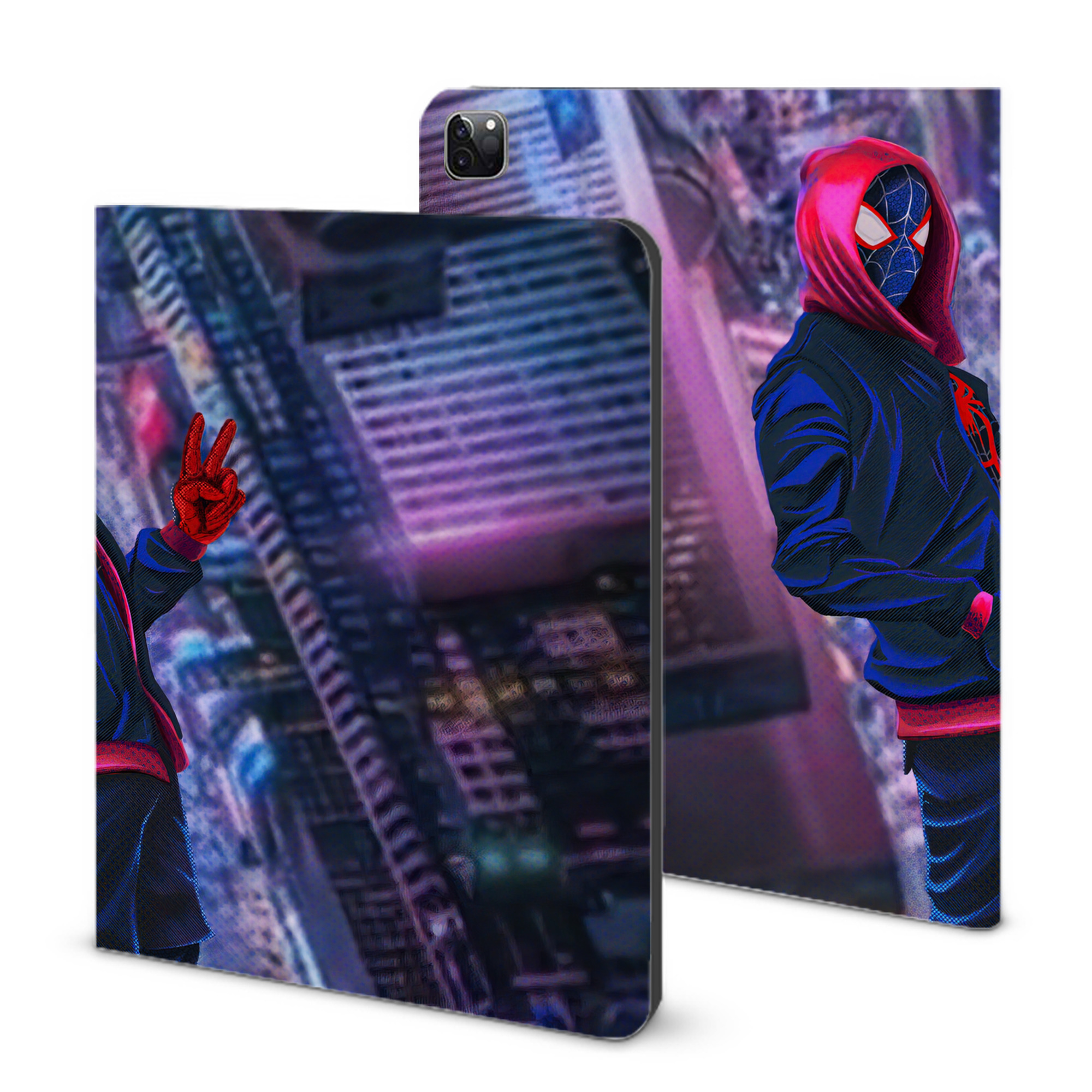 （画像用） Spider Man スパイダーマン IPad ケース ブック型 PUレザー TPU 耐衝撃 軽量 薄型 ペン収納なし 全面保護 IPad 各モデル対応